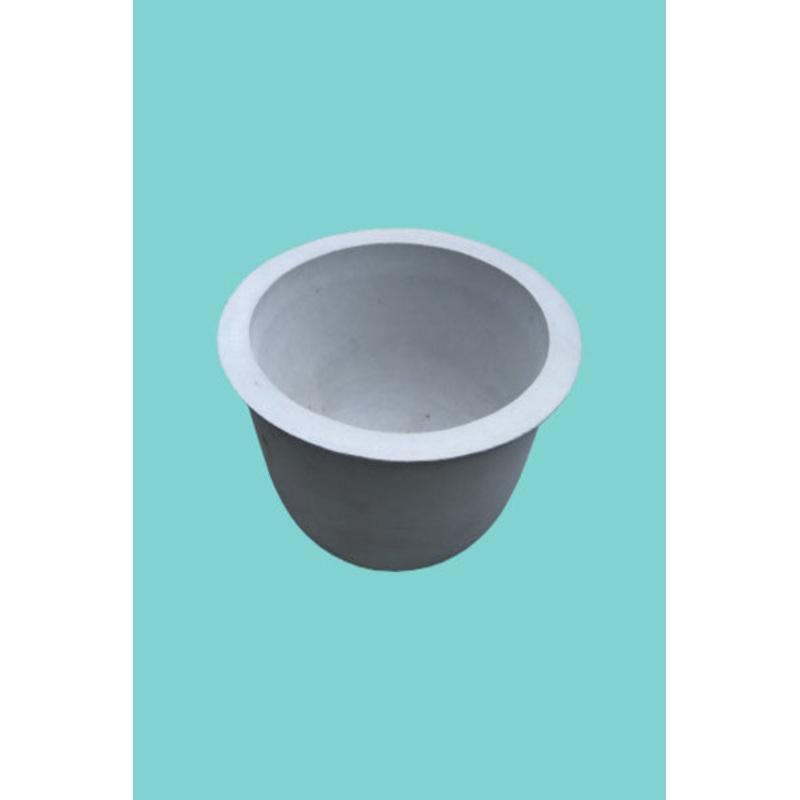 Titanium Finished Cement Helmet Vase