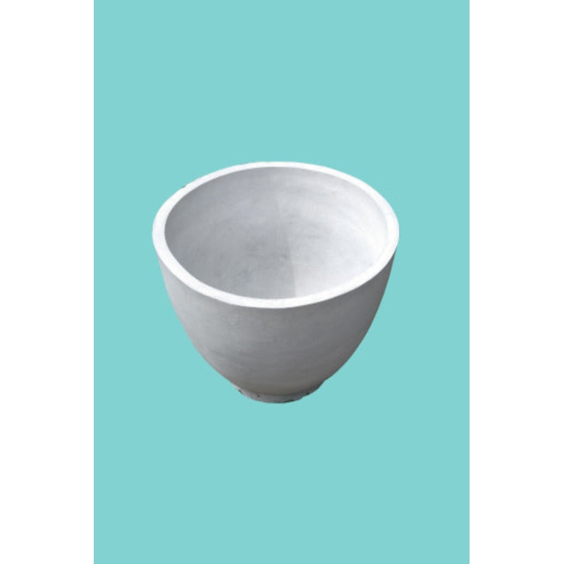 Titanium Finished Cement U Shape Vase