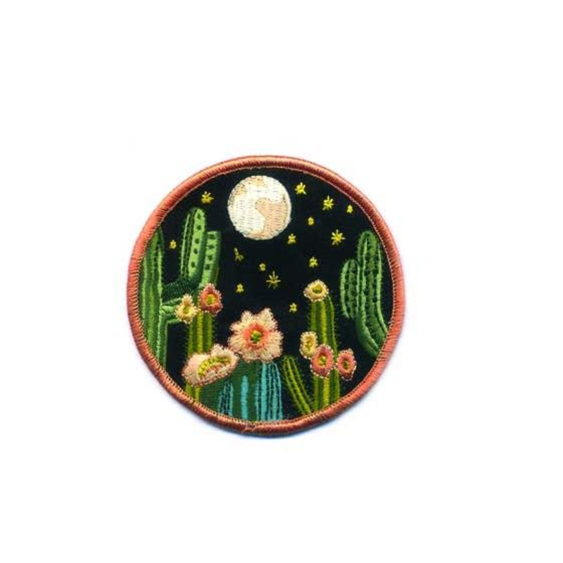 Starry Night Cactus Iron On Patch