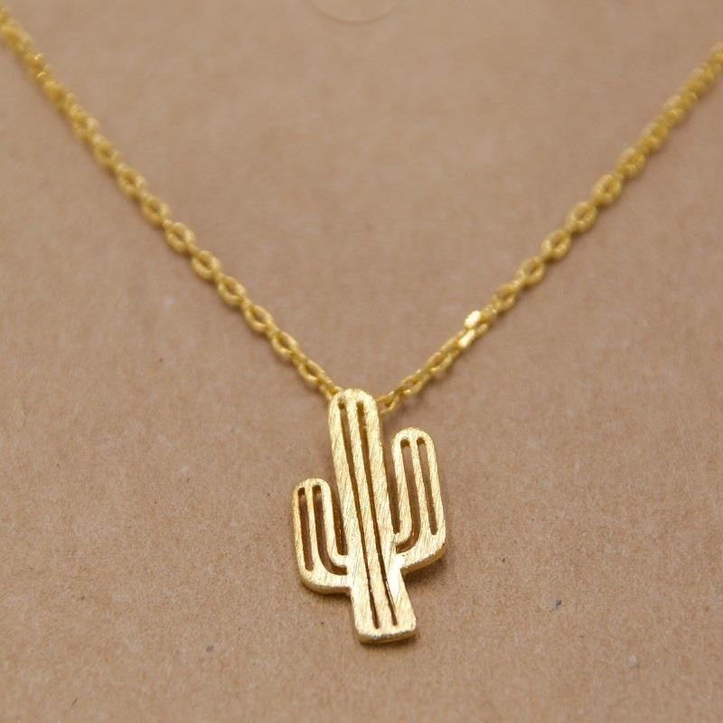 Cactus Necklace, Gold