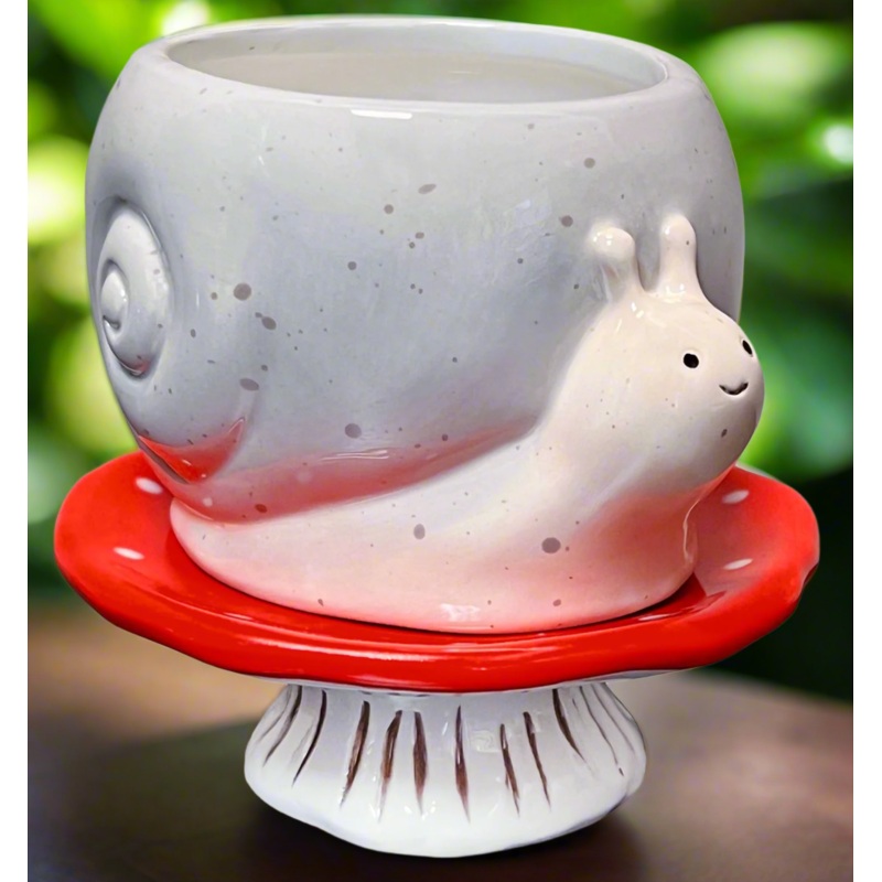 Snail & Mushroom footsie planter