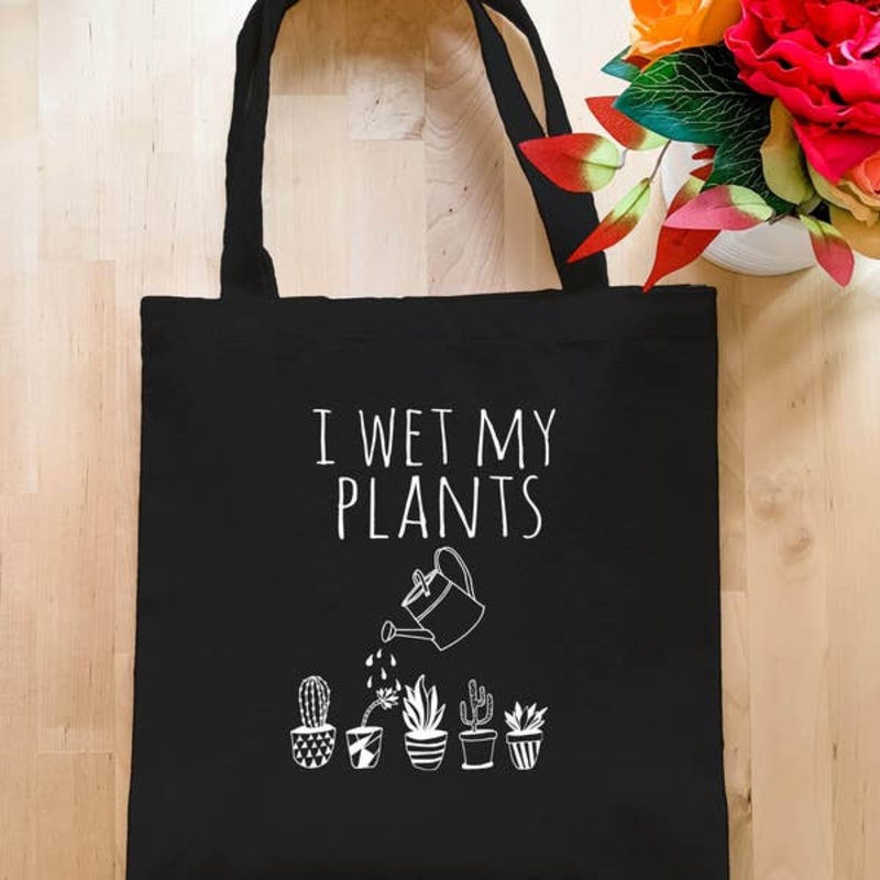 I Wet My Plants Tote|Black|Natural|Natural w/ Color