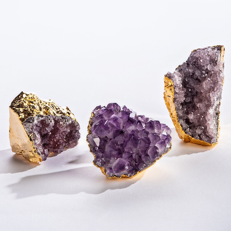 Gold Gilded Amethyst Paperweight