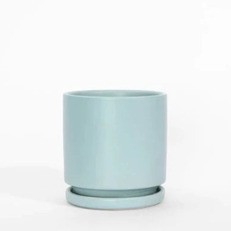 Air Blue Cylinder Pot with Water Tray