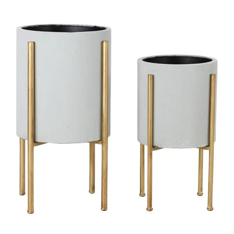 Nabila Planter w/ Stand|10.5″D X 19″H|12.5″D X 23″H