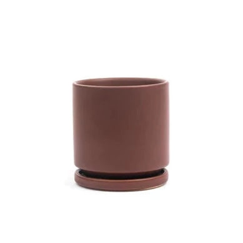 Rocky Road Cylinder Pot with Water Tray