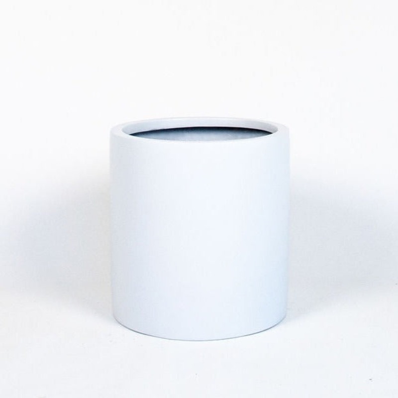 White Cylinder Planter|8”x8″ (fits a 6” nursery pot)|12”x12” (fits a 10″ nursery pot)|16″x16″ (fits a 14″ nursery pot)