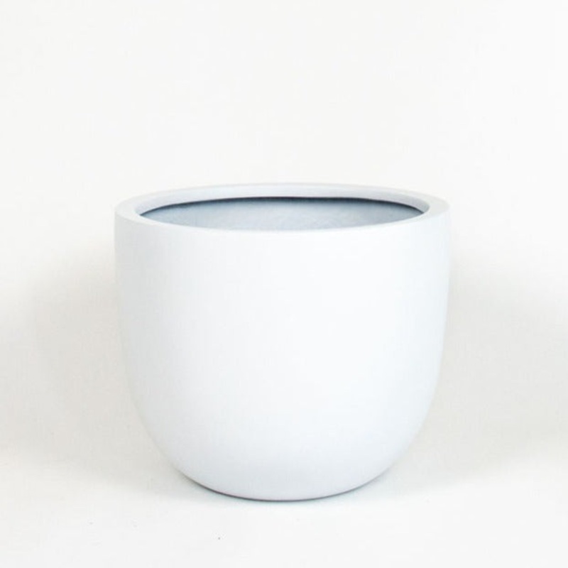 White Round Planter|15”x15” (fits a 12″ nursery pot)