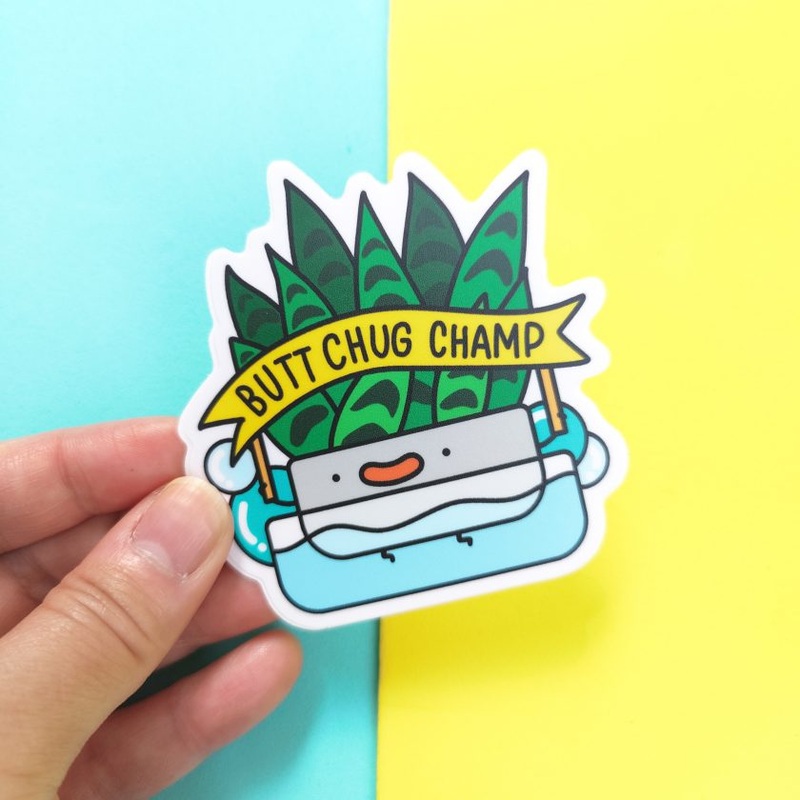 Butt Chug Champ Vinyl Sticker