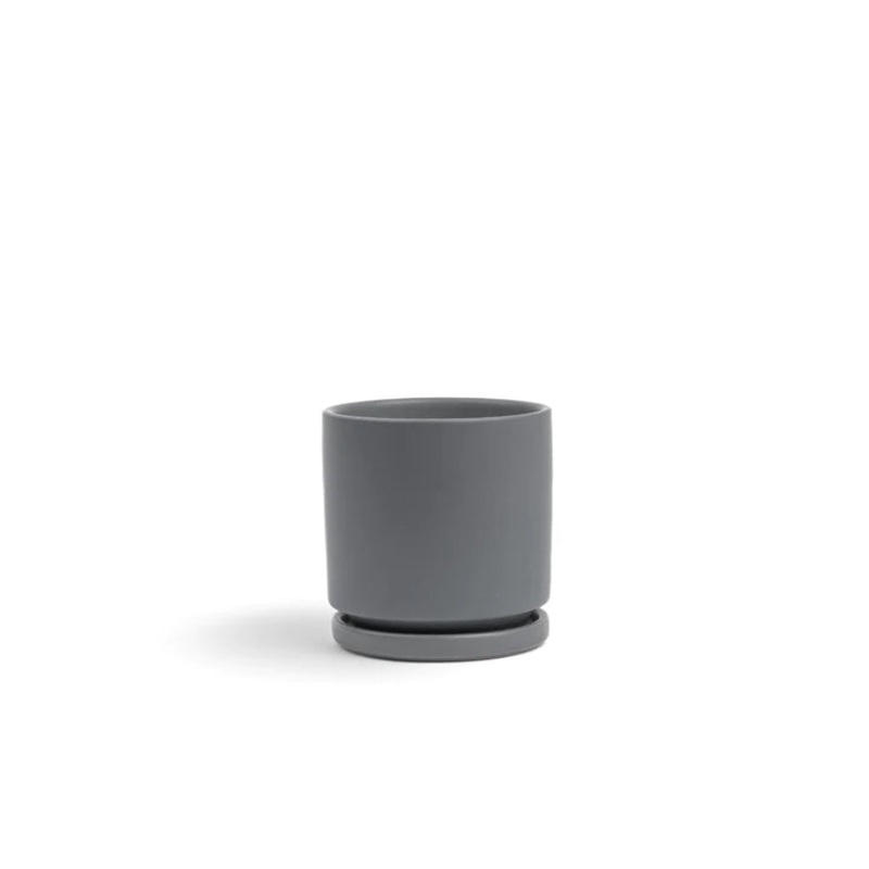Granite Cylinder Pot with Water Tray