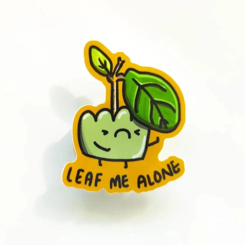 Leaf Me Alone Vinyl Sticker