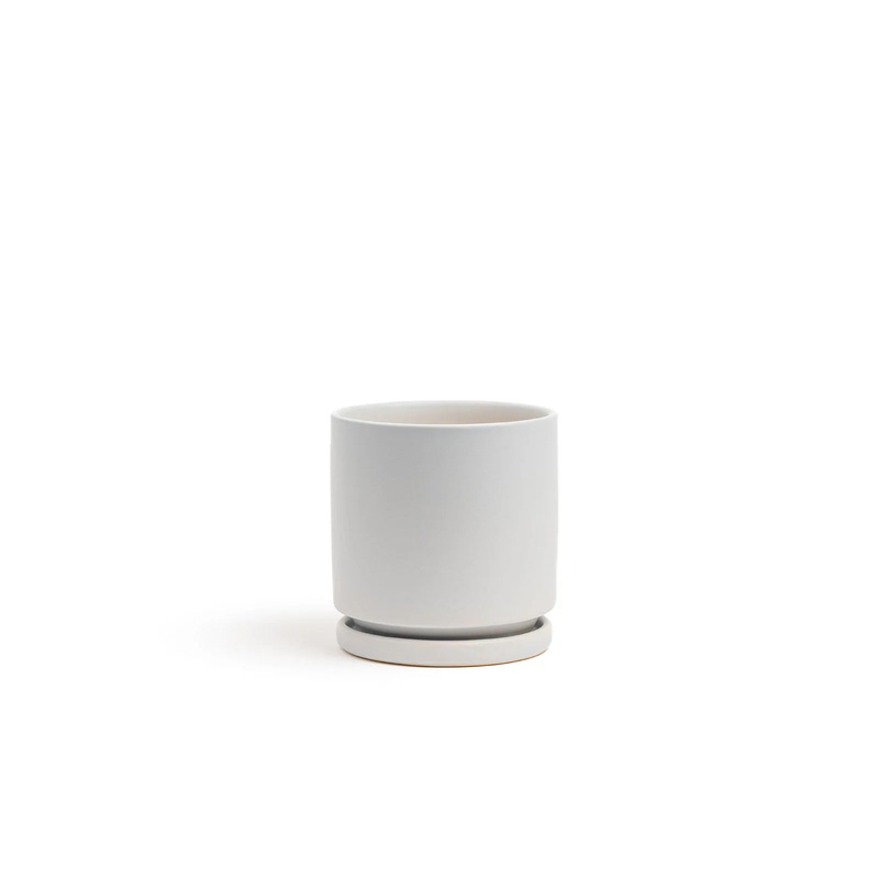 Stone Cylinder Pot with Water Tray