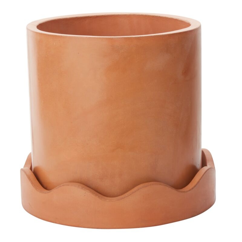 Tuscan Planter and Saucer|12″ x 11″ (fits an 8″ nursery pot)|16″ x 15″ (fits a 12″ nursery pot)