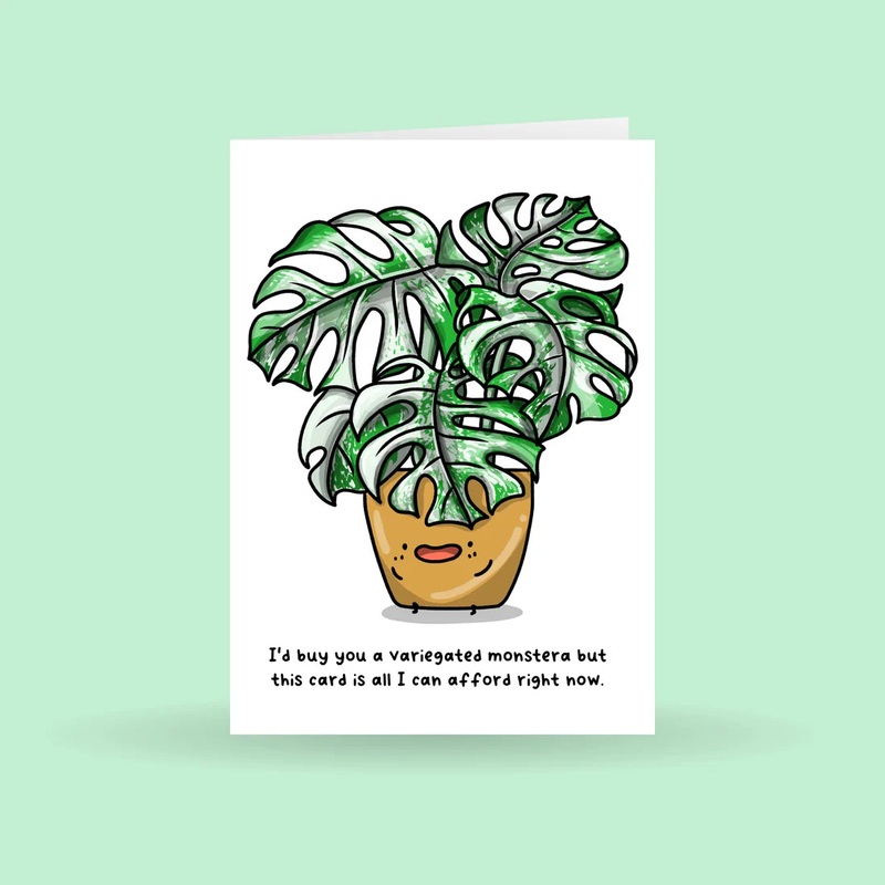 Variegated Monstera Greeting | Greeting Card