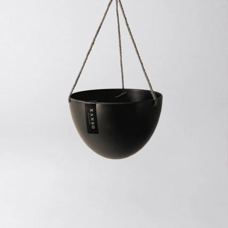 Black Bamboo Hanging Planter|8 inch