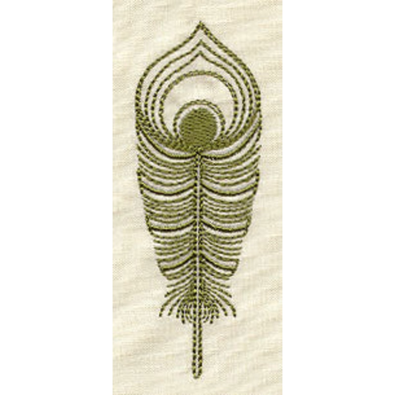 Patterned Feather 2|3.86″ x 1.34″ / 98mm x 34mm