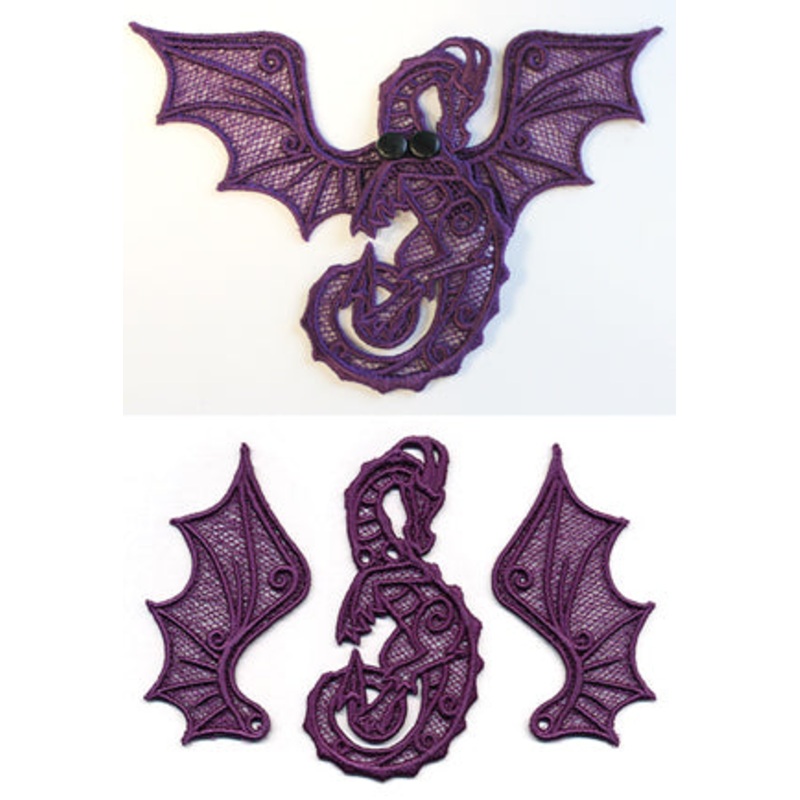 Fierce Dragon (Lace)|3.9″ x 1.93″ / 99mm x 49mm