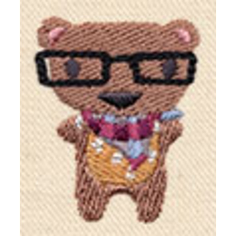 Hipster Bear|1.46″ x 1.18″ / 37mm x 30mm