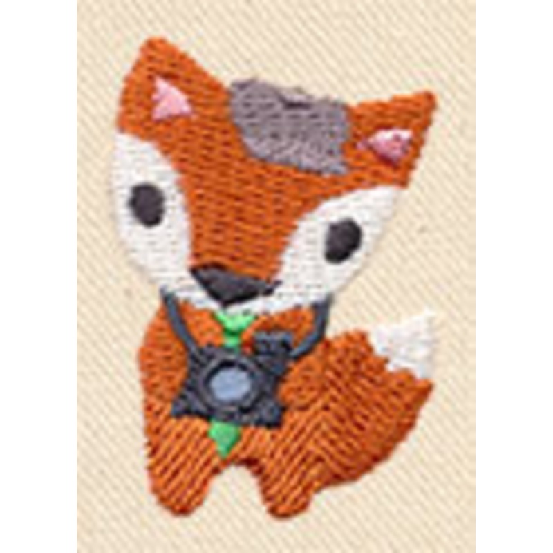 Hipster Fox|1.73″ x 1.18″ / 44mm x 30mm