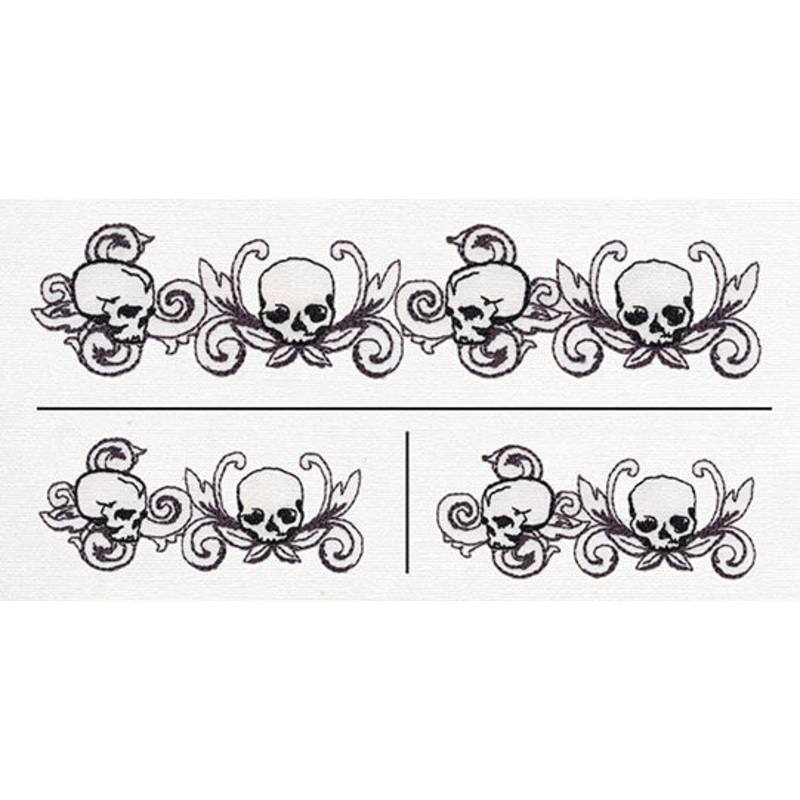 Toile Noir – Skull Border Horizontal (Split)