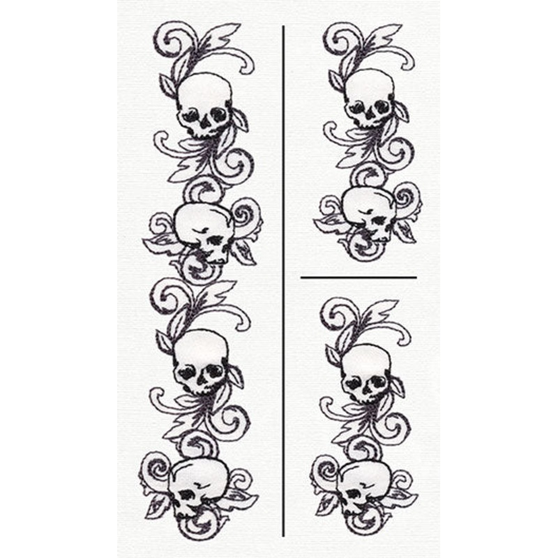 Toile Noir – Skull Border Vertical (Split)