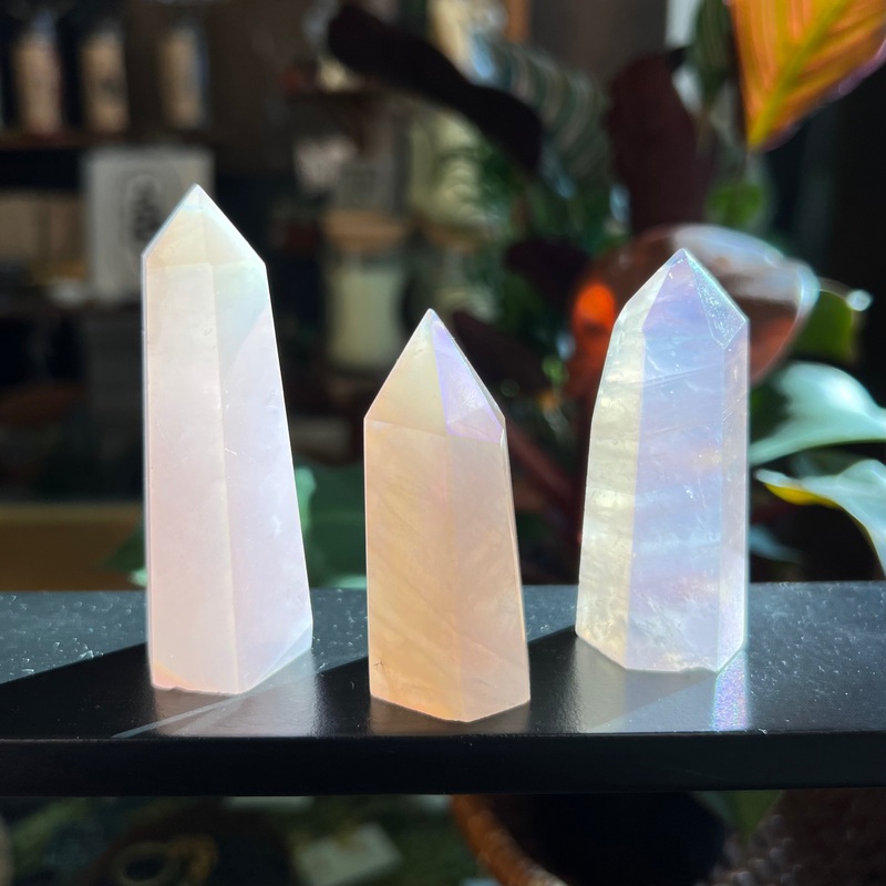 Aura Rose Quartz Standing Points