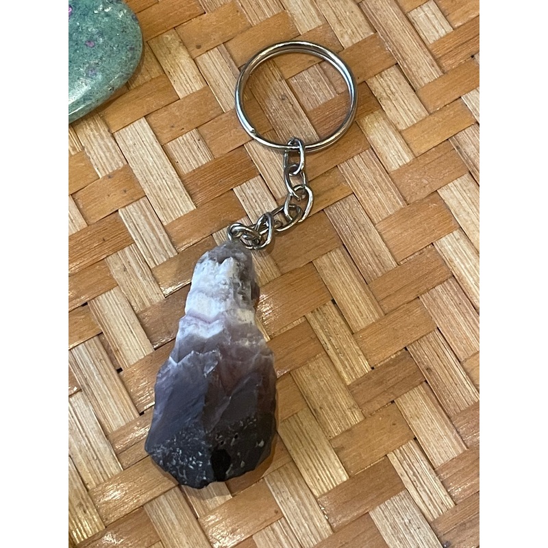 Chevron Amethyst Keychain