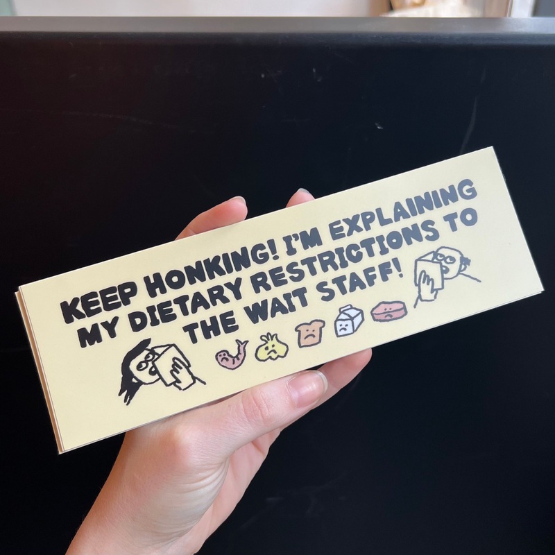 Dietary Restrictions Bumper Sticker
