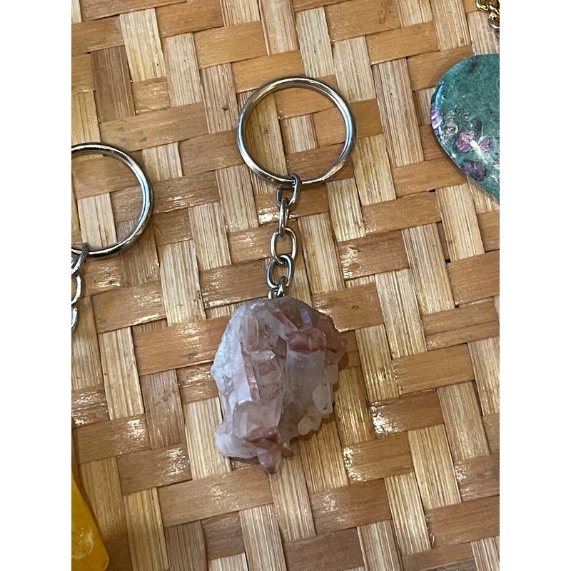 Lithium Quartz Cluster Keychain