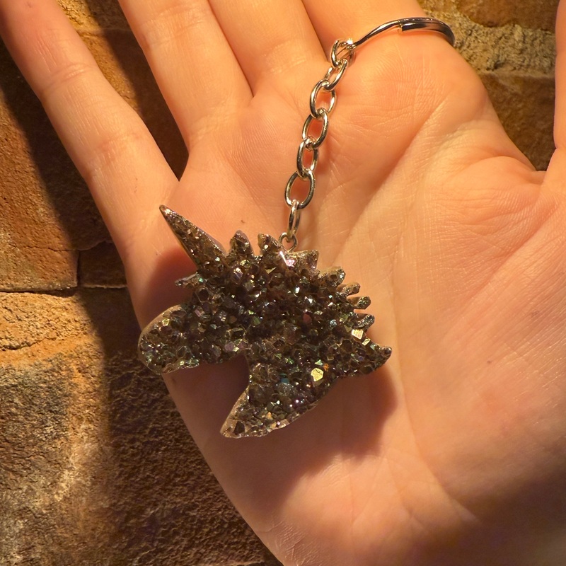 Rainbow Druzy Unicorn Keychain