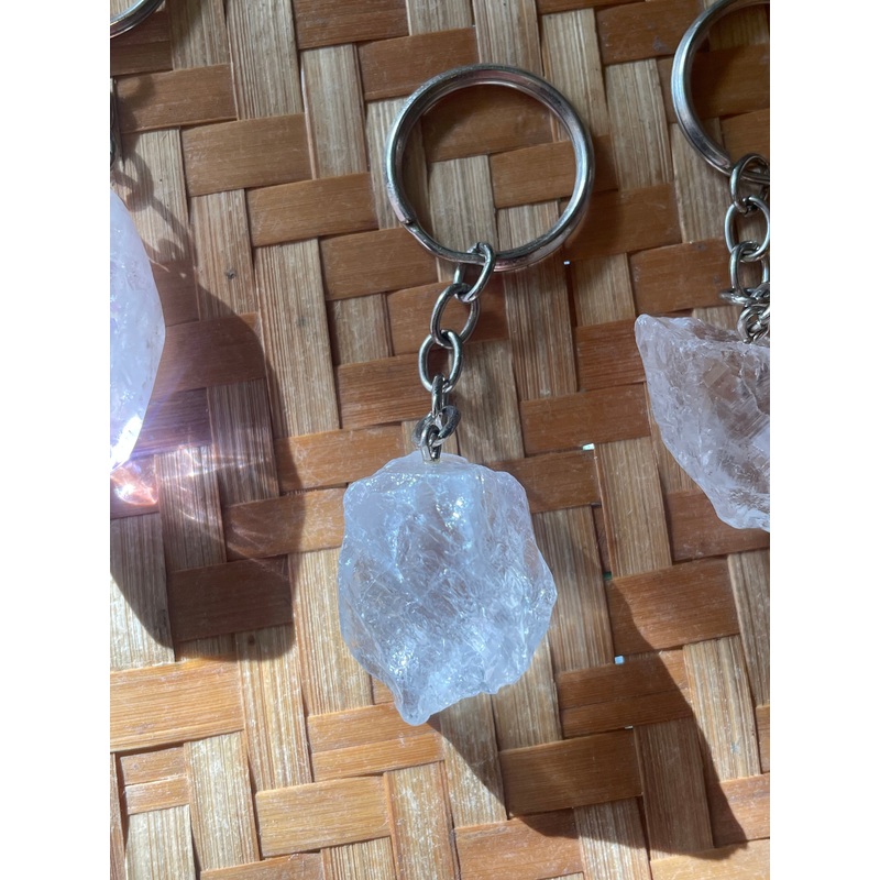 Raw Quartz Keychain