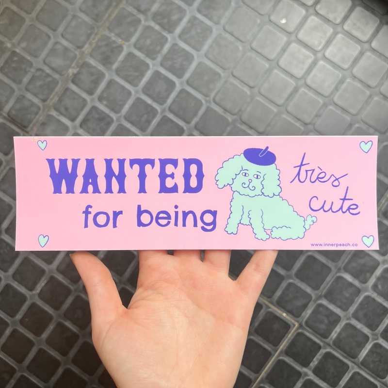 Wanted for Being Trs Cute Bumper Sticker
