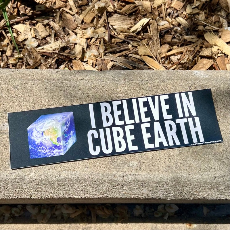 I Believe In Cube Earth Bumper Sticker
