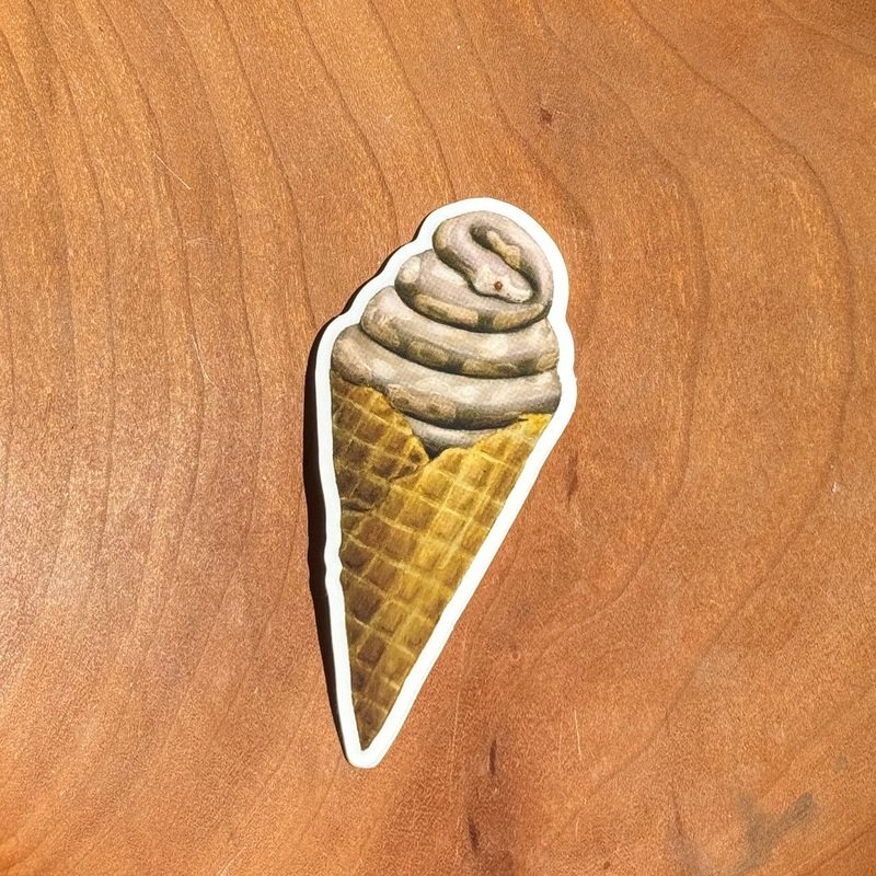 Snake Ice Cream Cone Sticker