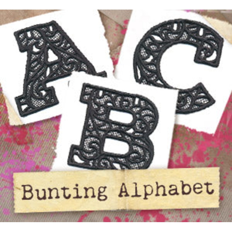 Bunting Alphabet (Lace) (Design Pack)