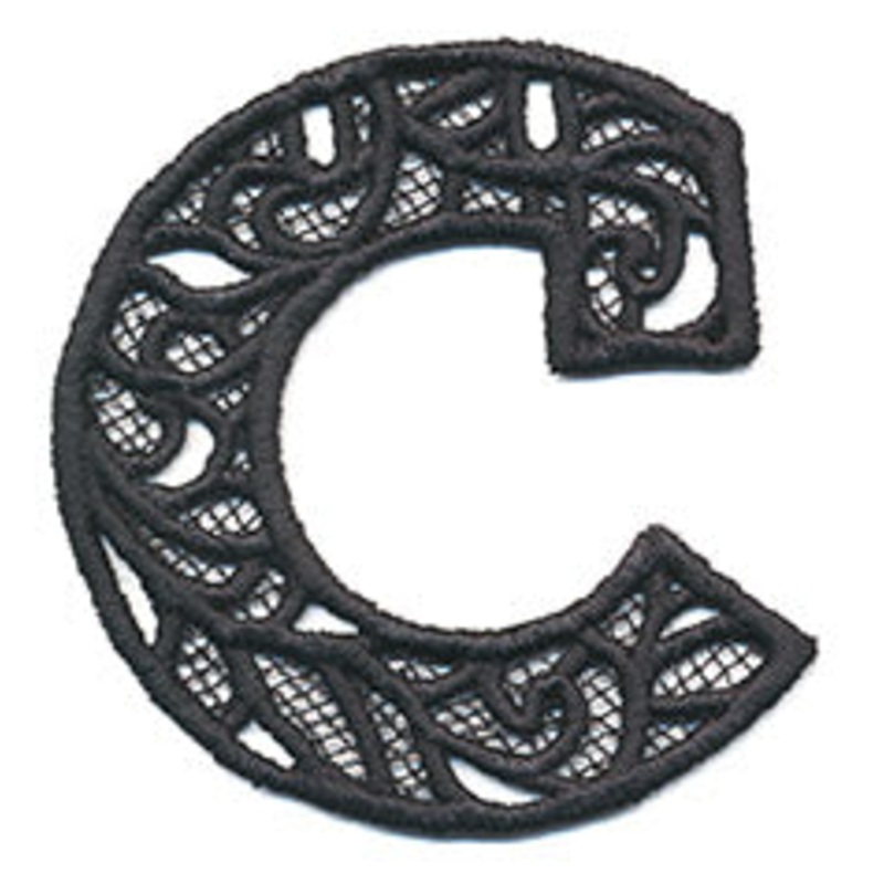 Bunting Letter C (Lace)|3.03″ x 2.83″ / 77mm x 72mm