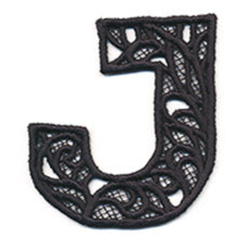 Bunting Letter J (Lace)|2.99″ x 2.72″ / 76mm x 69mm