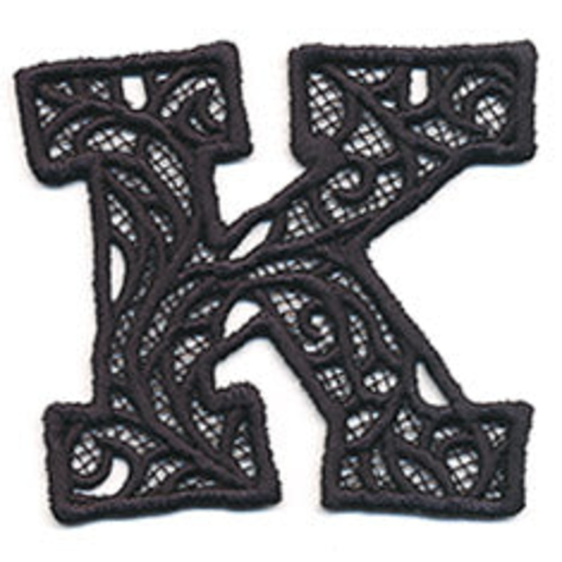 Bunting Letter K (Lace)|2.95″ x 3.27″ / 75mm x 83mm