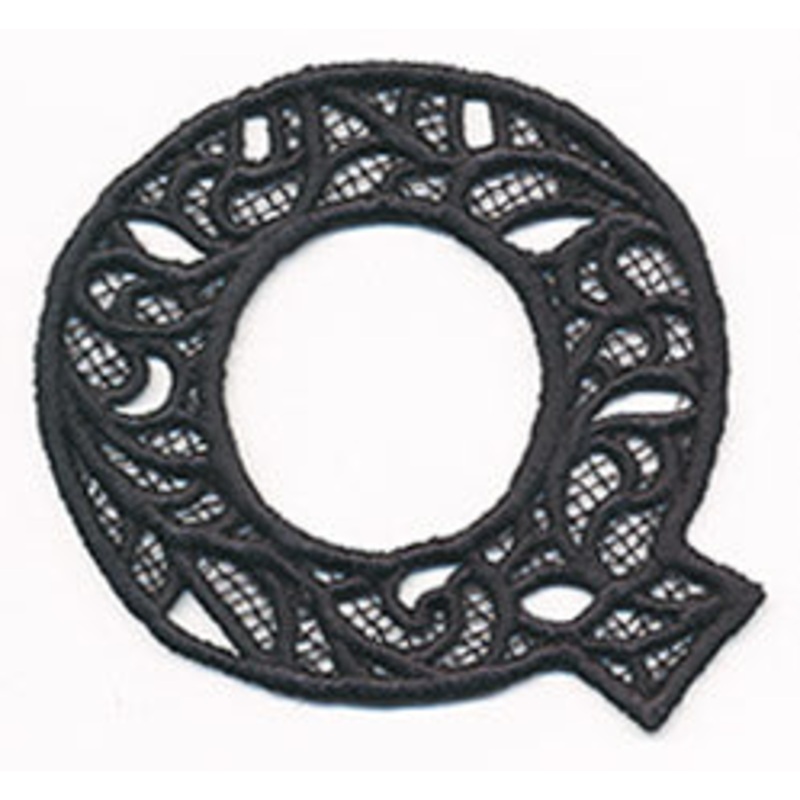 Bunting Letter Q (Lace)|3.27″ x 3.35″ / 83mm x 85mm