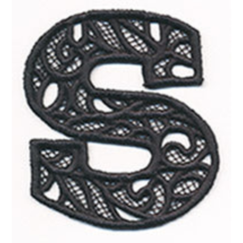 Bunting Letter S (Lace)|3.03″ x 2.56″ / 77mm x 65mm