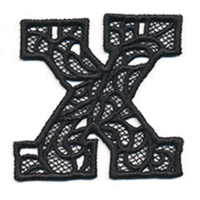 Bunting Letter X (Lace)|2.91″ x 3.11″ / 74mm x 79mm