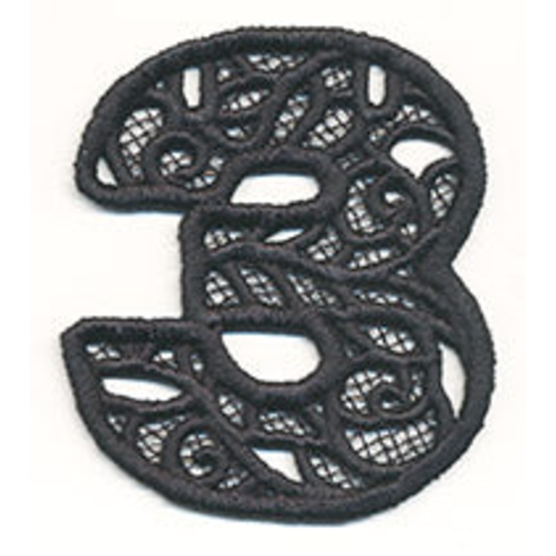 Bunting Number 3 (Lace)|2.95″ x 2.6″ / 75mm x 66mm