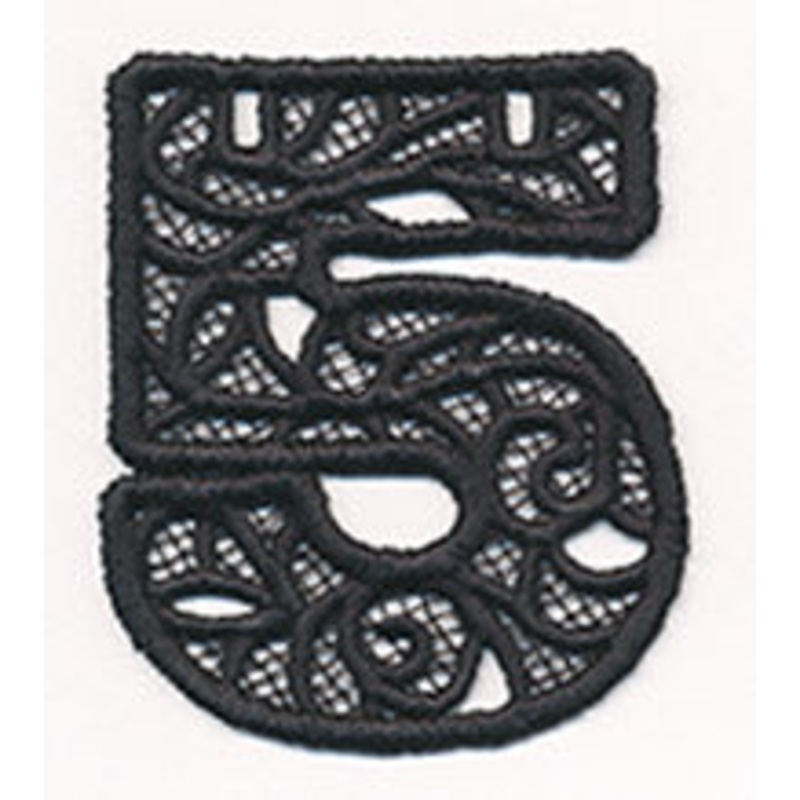 Bunting Number 5 (Lace)|2.91″ x 2.44″ / 74mm x 62mm