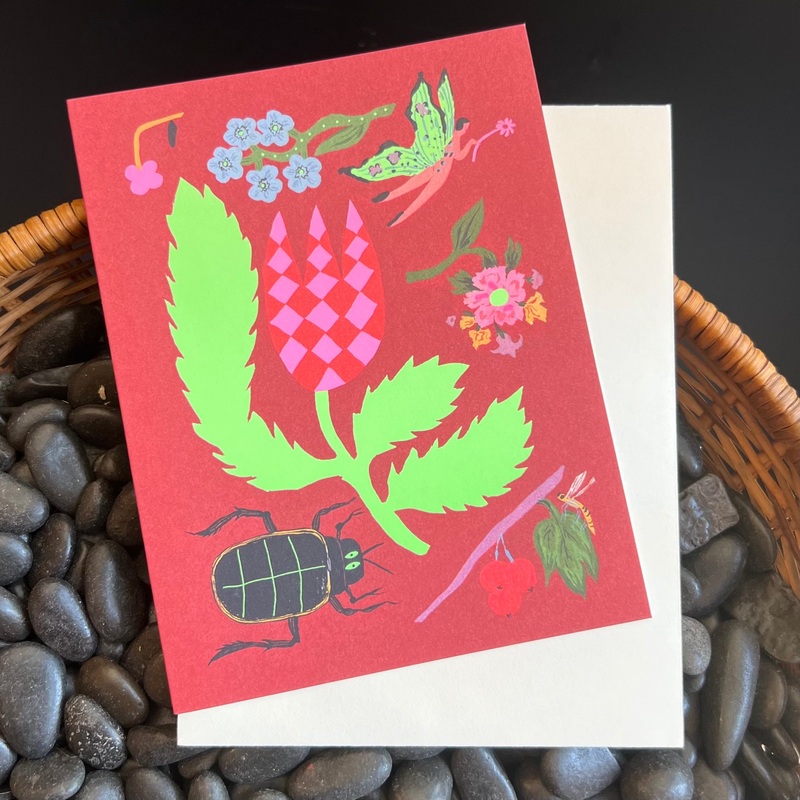 Garden Fairy & Beetle Card