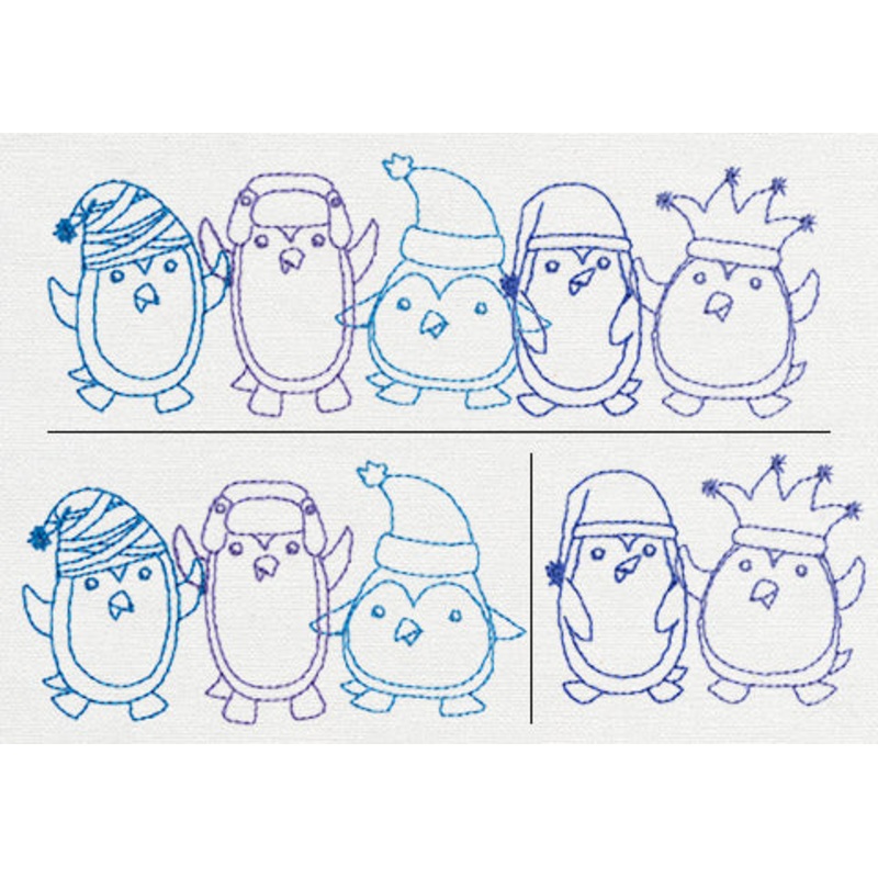 Happy Penguin Border (Split)|2.01″ x 3.86″ / 51mm x 98mm