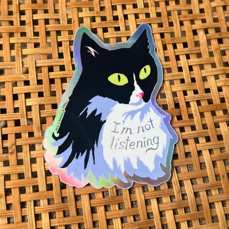 Not Listening Cat Sticker