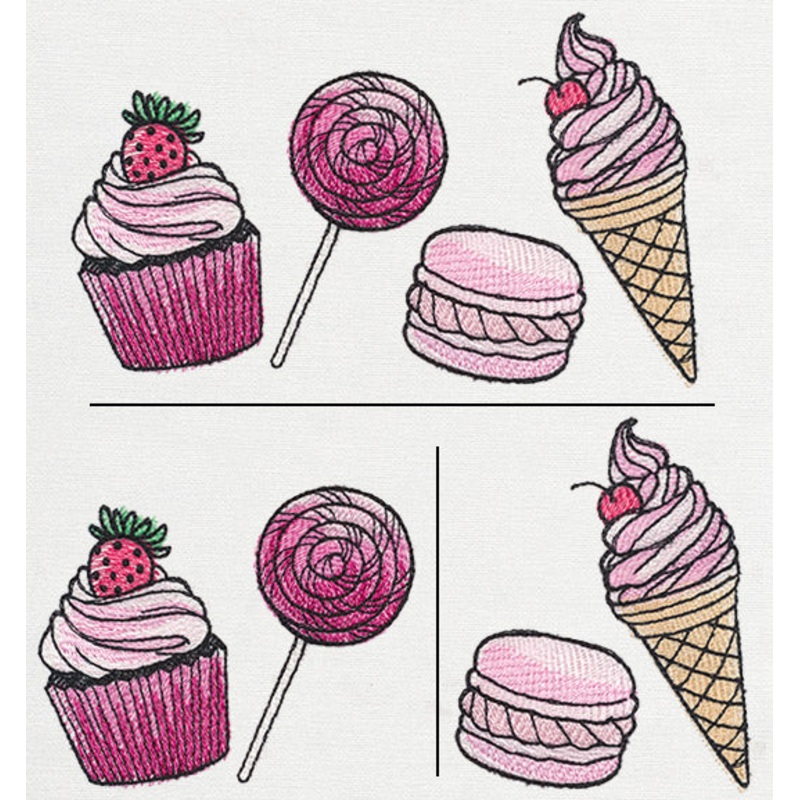 Oh Sugar Border (Split)|3.07″ x 3.86″ / 78mm x 98mm