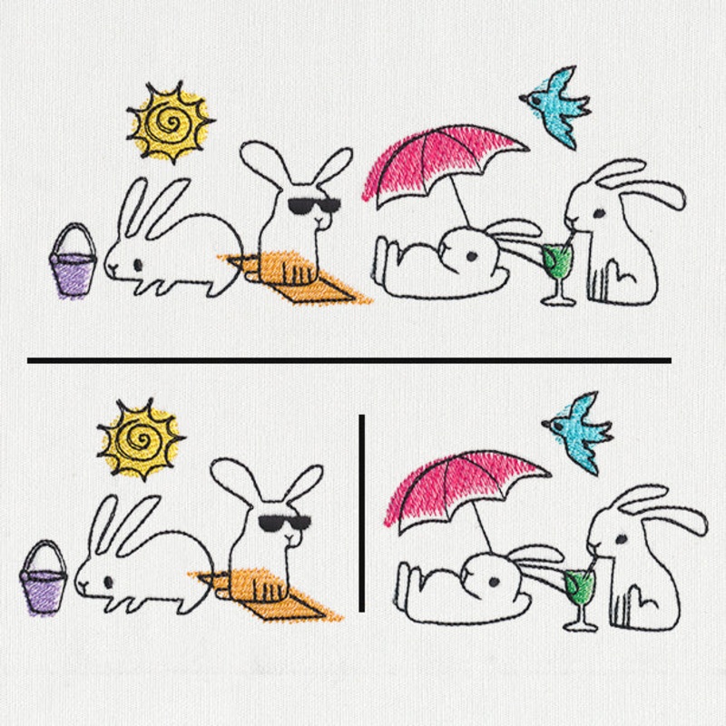 Beach Bunny Border (Split)|2.64″ x 3.86″ / 67mm x 98mm