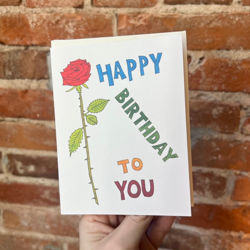 Birthday Rose Greeting Card