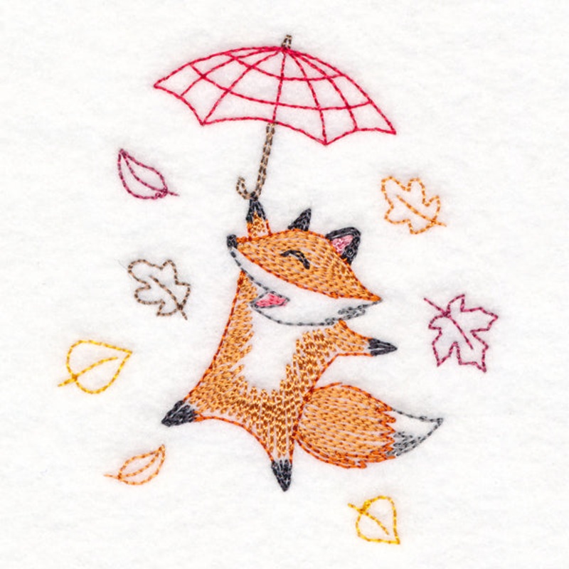 Blustery Autumn Fox|3.23″ x 2.83″ / 82mm x 72mm